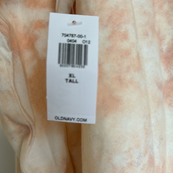 NWT OLD NAVY LONG SLEEVE TEE PINK/WHITE SIZE XL TALL - Picture 3 of 3